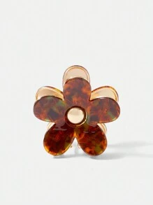 MOTF PREMIUM 1 件基本款女士花朵形发夹适合日常通勤、工作、度假 - 焦糖色 - 查看 4