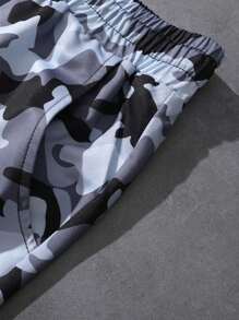 Manfinity Homme Men's Plus Size Drawstring Waist Camouflage Printed Casual Shorts - Multicolor - View 5