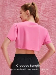 GLOWMODE X Care Bears™ Pima棉鬆身短款熊圖形T卹，日常休閒 - 粉色 - 查看 3