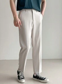 DAZY Men's Plain Color Simple Daily Suit Pants For All Seasons