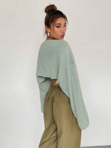 Flirla Women's Open-Front Casual Cardigan Fall Cloth For Women - Green - View 2