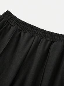 SHEIN Tween Boy Casual Slim-Fit Ribbed Jogger Pants - Black - View 3