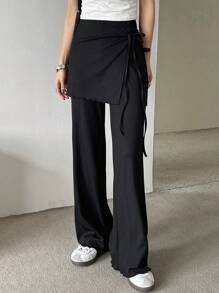 DAZY New Autumn Business Casual Style Patchwork Flared Women Pants