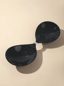 New Breathable Mesh Material Round Cup Shaped Bra Inserts Push-Up Pads 1 Pair With Black Color & 1 Shoulder Strap