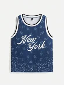 Manfinity VCAY Herren 2-teiliges Set mit digital bedrucktem Paisley Muster, Hip-Hop Stil, Sommermodekollektion