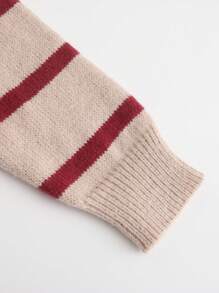 SHEIN Essnce 女士條紋高領套頭毛衣