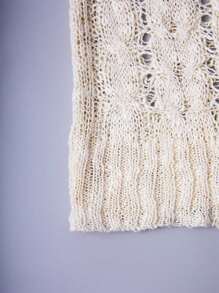 Airlisse Women's Skull Pattern Round Neck Sweater,Long Sleeve Tops, Knit Pullover Fall Winter - Beige - View 4