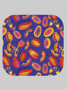SHEIN Color Block Fruit Print Coaster, 1pc - White - View 4