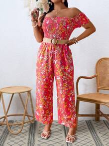 Breezaya Plus Size Off-Shoulder Vacation Casual Spring/Summer Jumpsuit