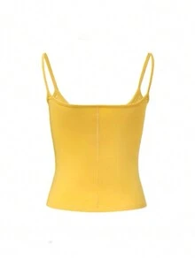 夏季休闲字母印花吊带背心 - 黃色 - 查看 2