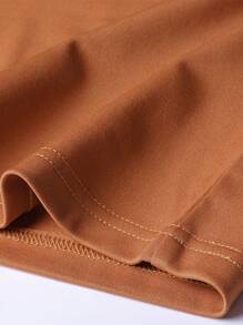 Men's Streetwear Short Sleeve T-Shirt With Henley Collar And Raglan Sleeves, Vintage American Print, Casual Sports Travel Camping Outdoor Wear, Base Layer Shirt - Coffee Brown - View 7