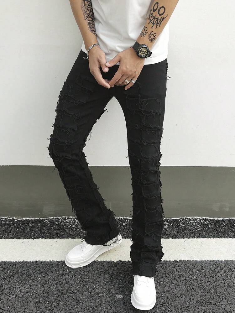 Men'S Frayed Edge Denim Jeans