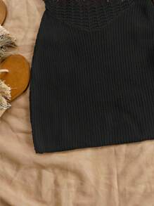 Soleia Holiday Halter Backless Knit Dress With Bodycon Fit And Neck Tie