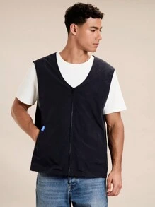 Manfinity VCAY Chaleco casual tejido con cierre de cremallera para hombre