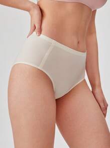 LUVLETTE 3-Pack Smoothing No Show Quick Dry Casual Comfy High-Waist Basic Briefs Women Underwear Panties Set- Pastel Color