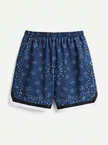 Manfinity VCAY Herren 2-teiliges Set mit digital bedrucktem Paisley Muster, Hip-Hop Stil, Sommermodekollektion