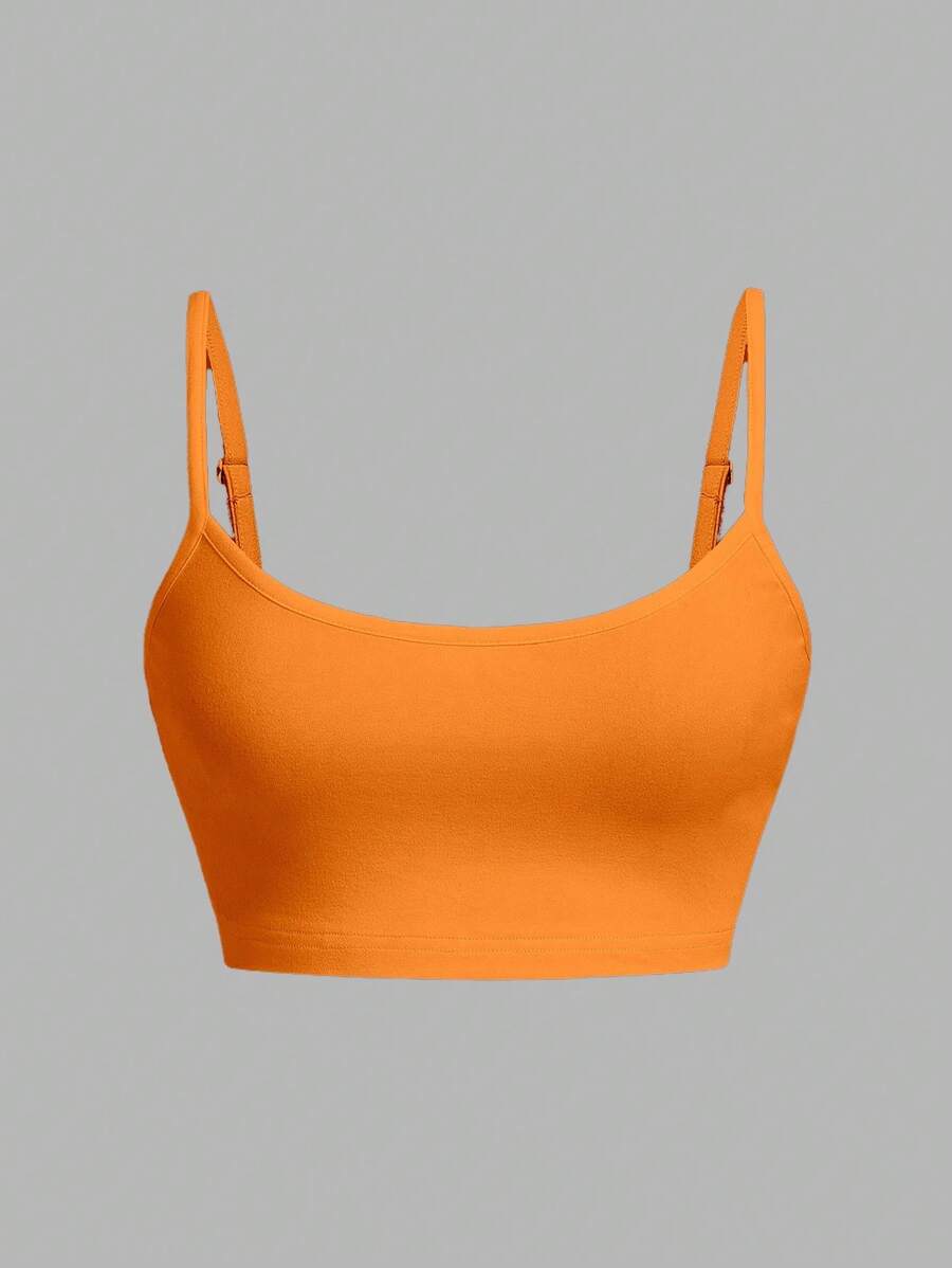 SHEIN EZwear Áo ba lỗ gợi cảm dành cho nữ, mùa hè giản dị và đa năng - trái cam - Xem 1
