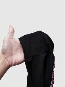 Betty Boop | ROMWE Women's Cartoon Character And Leopard Print Crop Tube Top For Summer - Black - View 11