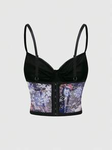 ROMWE Fairycore Fairy Floral Underwire Bra Set For Women - Multicolor - View 6