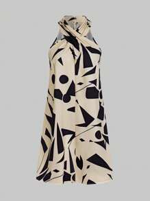 Chiquease Vestido de moda para mujer con bloque de color y tirantes cruzados