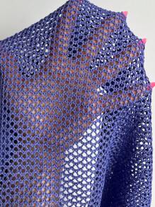 SHEIN Swim Damen Lässig einfarbige Ausschnitt-Cover-Up für den Sommer