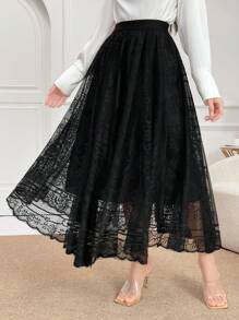 Mulvari Conjunto de vestido maxi elegante y vintage de mujer con falda tipo paraguas de unicolor