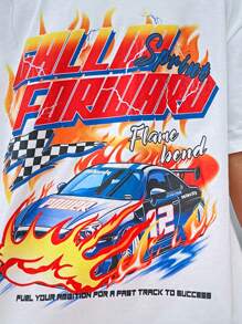 SHEIN Tween Girl Cool Streetwear Knit Loose Fit Top & Bộ quần short màu ombre, Xuân/Hè - Nhiều màu - Xem 4