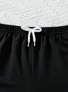 青少女休閒色塊短褲，附飾裝蝴蝶結裝飾 - 彩色 - 查看 3
