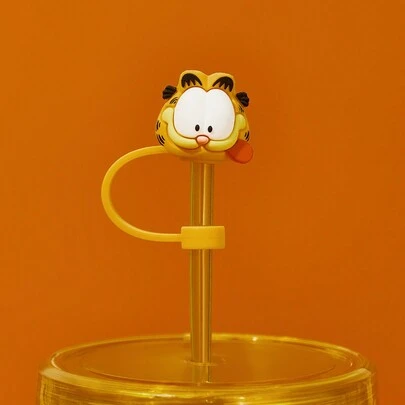 GARFIELD | SHEIN 单包卡通图案硅胶吸管套（不含吸管）