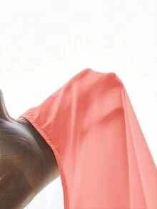 夏季實心修身筒上衣 - 珊瑚橙 - 查看 3