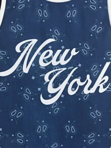 Manfinity VCAY Herren 2-teiliges Set mit digital bedrucktem Paisley Muster, Hip-Hop Stil, Sommermodekollektion