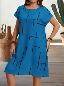 EMERY ROSE Dress Ukuran Plus - Biru - View 4