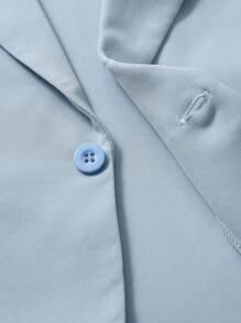 SHEIN Young Boy 2pcs/Set Light Blue Suit Jacket And Pants Set For Holiday Party - Baby Blue - View 8