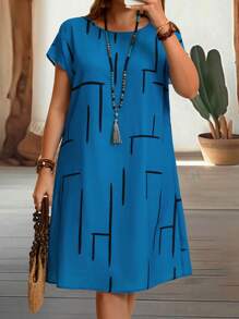 EMERY ROSE Dress Ukuran Plus - Biru - View 5