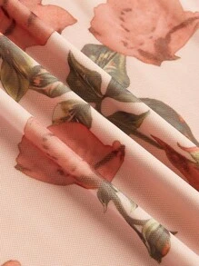 Aloruh Women's Romantic Date/Party Long Knitted Dress With Rose Flower Print