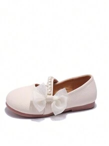 Zapatos planos Mary Jane de princesa de unicolor para niñas para fiestas y exteriores - Beis - Ver 6