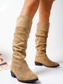 Nuevas botas altas de moda para mujeres - Caqui - Ver 5