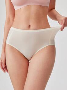 LUVLETTE 3-Pack Smoothing No Show Quick Dry Casual Comfy High-Waist Basic Briefs Women Underwear Panties Set- Pastel Color