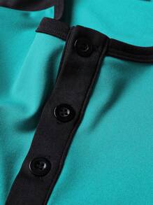 男士短袖棉T恤，採用靠襟袖設計，印花圖案，給旅行、度假、戶外運動提供舒適、多樣化的選擇，也適用於內層穿搭 - 藍色 - 查看 6