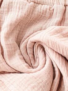 Calvaya Plus Size Vacation Leisure Solid Color Tapered Pants - Dusty Pink - View 6