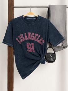 EURMUSE ACID WASH OVERSIZE T-SHIRT - Grey - View 1