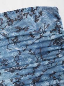 SHEIN Unity 女士花卉印花百褶無肩帶連身裙