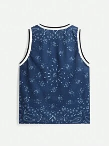 Manfinity VCAY Herren 2-teiliges Set mit digital bedrucktem Paisley Muster, Hip-Hop Stil, Sommermodekollektion