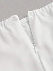 Aloruh 女式白色蕾絲分層裙，帶有傘狀下擺和簡潔優雅的設計