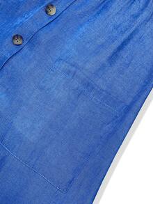 Buttoned Pocket Cami Dress - Blue - View 4