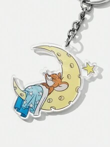 TOM & JERRY X SHEIN Llavero acrílico con patrón de dibujos animados para bolsos y mochilas - Multicolor - Ver 2