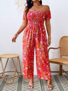 Breezaya Plus Size Off-Shoulder Vacation Casual Spring/Summer Jumpsuit