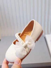 Zapatos planos Mary Jane de princesa de unicolor para niñas para fiestas y exteriores - Beis - Ver 4