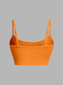 SHEIN EZwear Áo ba lỗ gợi cảm dành cho nữ, mùa hè giản dị và đa năng - trái cam - Xem 2