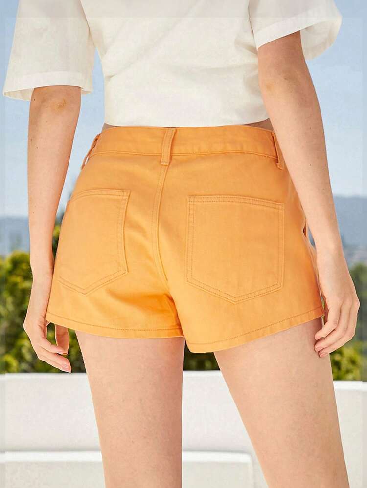 Colorful Casual Versatile Washed Denim Shorts